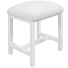 Small Vanity Stool Cute Stools with Cushion White Makeup Chair for Spaces Living