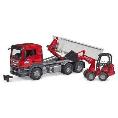 MAN TGS truck with container and scraper Schaeffer 1:16 Bruder  