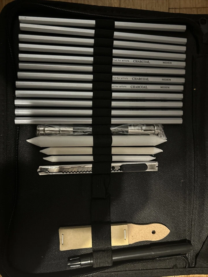 LOTE DE SUMINISTROS DE ARTE - Lápices de carbón, lápices de acuarela, marcadores Nupastel, Ohuhu Foto 3 de 4