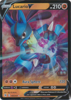 Lucario V - 146/264 Ultra Rare Fusion Strike NM Pokemon TCG