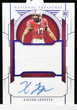 2024 Panini National Treasures Coll Xavier Legette Patch Auto RC Blue #04/49