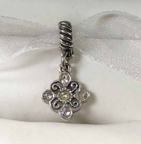 KAY JEWELERS Charmed Memories Sterling SWAROVSKI Crystal Floral Dangle Charm