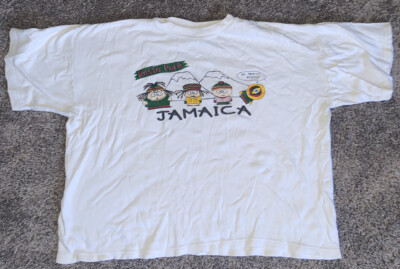 Vintage 90s Rasta Park Jamaica South Park T-Shirt Animated Sitcom