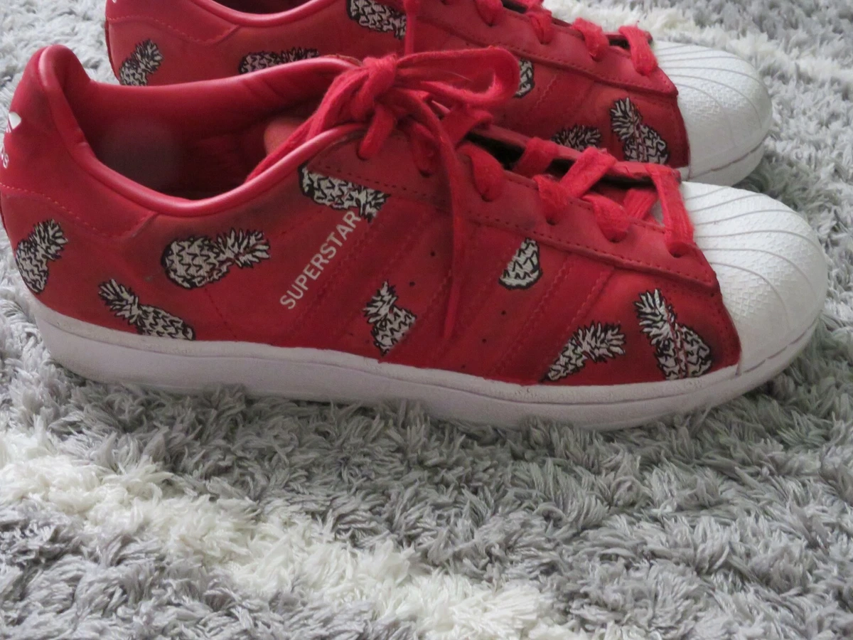 Adidas Superstar Red Suede Pineapple Shoes Size 7.5 | eBay