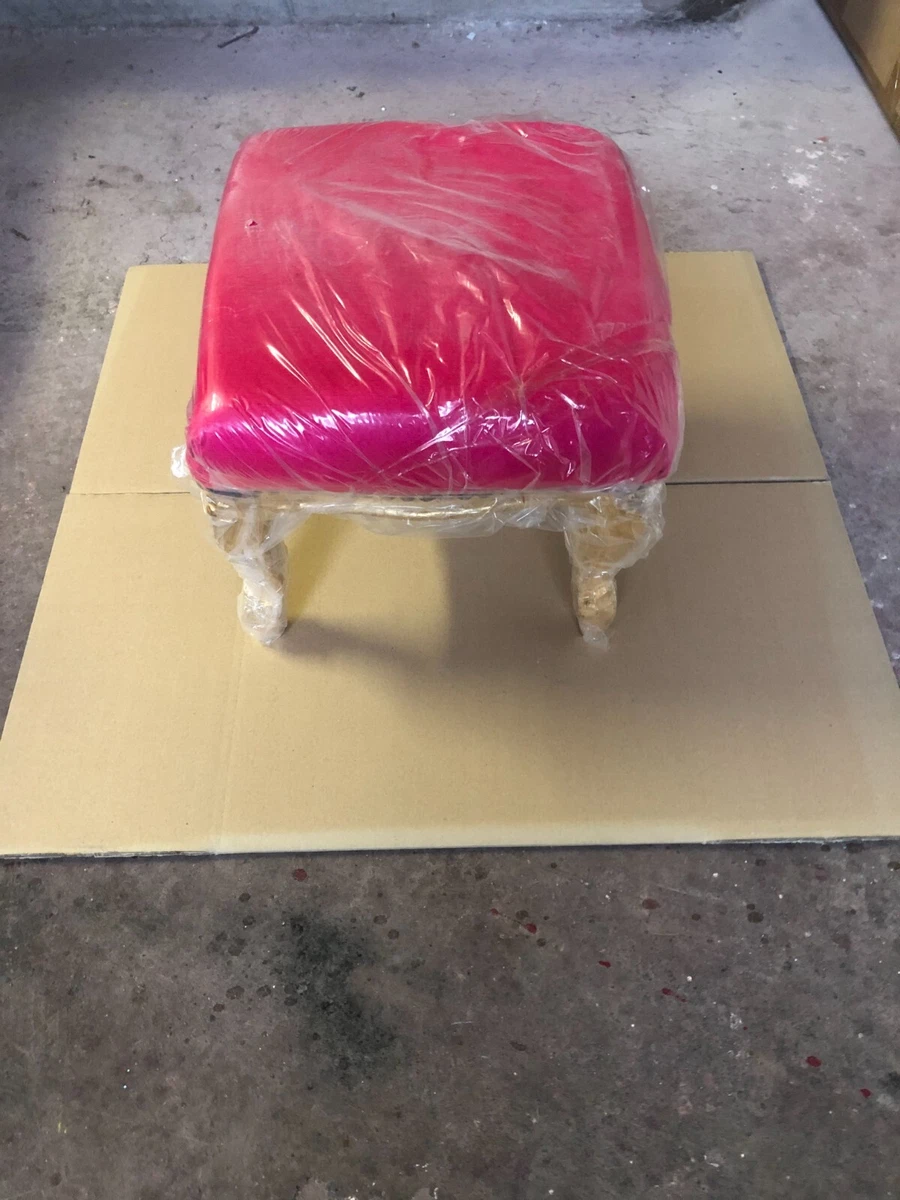 Barock Hocker venezianische Sitzbank Holz Sitzhocker Sitzgondel Pouf Polstersitz