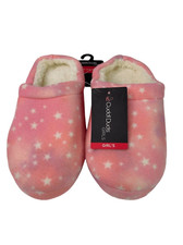 Cuddl Duds Pink Seedstich Slippers w/ Luxe Sherpa Lining Girls Sz 3-4 Med