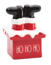 Rae Dunn "Ho Ho Ho" Santa In Chimney Christmas Figure 6x8.5"