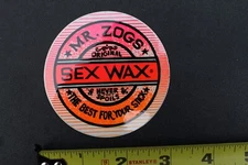 Mr Zog's Sex Wax Surfboard 80's Neon OG Pink Orange SW1A Vintage Surfing STICKER