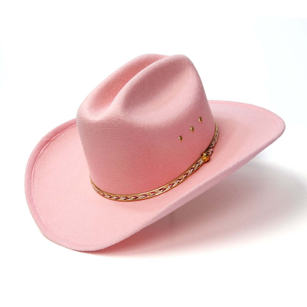 New! Youth girl's PINK FAUX FELT WESTERN COWBOY HAT w/ Elastic