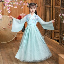 Kids Girls Hanfu Dance Dress Chinese Traditional Stage Cosplay Costume Princess