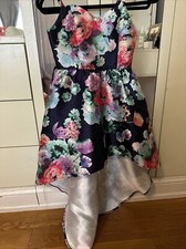 Rare Editions Floral Navy Prom Dress