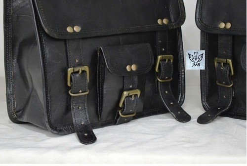 2 bolsas de cuero para sillín de motocicleta alforjas bolsas laterales par de... - Imagen 5 de 14