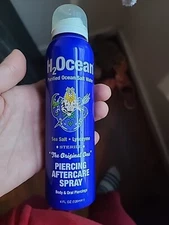 USED Large Bottle H2Ocean Aftercare Sea Salt Saline Spray Body Piercing 4 Oz