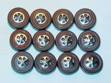 Hot Wheels Redline REPRO WHEELS LARGE BLACK CAP Set of 12 -New Mold!