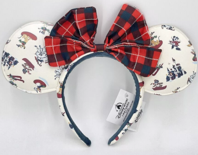Limited Lodge Snow Minnie Mouse Ears Christmas Headband  display picture 1