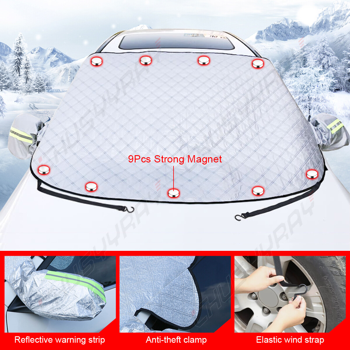 1pcs Car Windshield Snow Cover Magnetic Winter Ice Frost Guard Protector