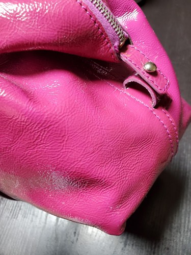 YSL Yves Saint Laurent Easy Y Tote Purple Patent Leather Duffle Boston Zip Bag - Picture 19 of 20