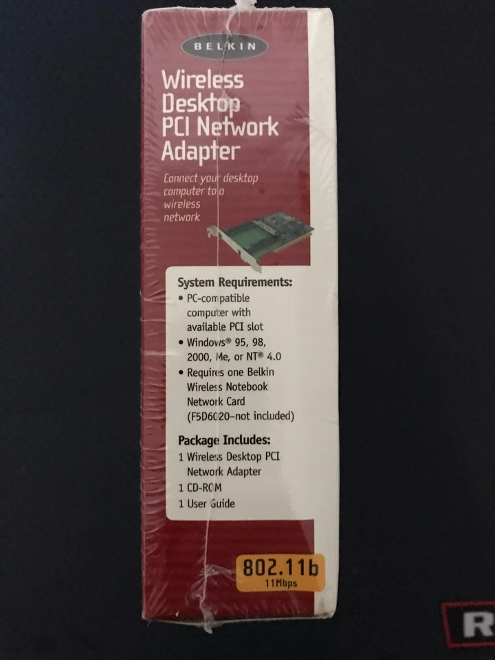 Belkin Wireless Desktop PCI Network Adapter F5D6000 - New in Sealed Box! - Image 3 of 4