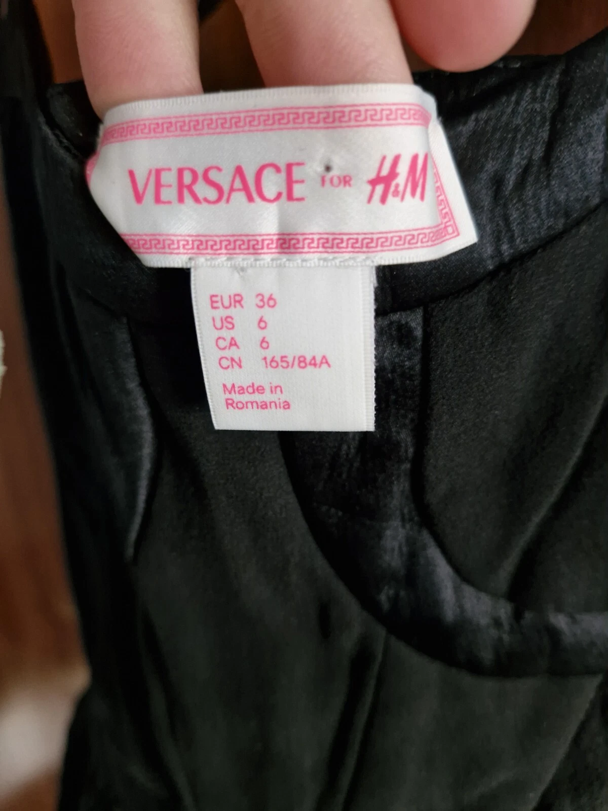 Versace H&M mini abito nero incrociato taglia 36 US 6
