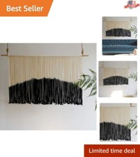 Eco-Friendly Large Macrame Wall Hanging - Hand-Dyed Boho Yarn Tapestry 57"x 35"