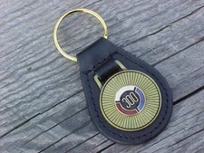 CLASSIC CHRYSLER 300 ANTIQUE GOLD LEATHER KEY FOB NOS CUSTOM-MADE HI-QUALITY