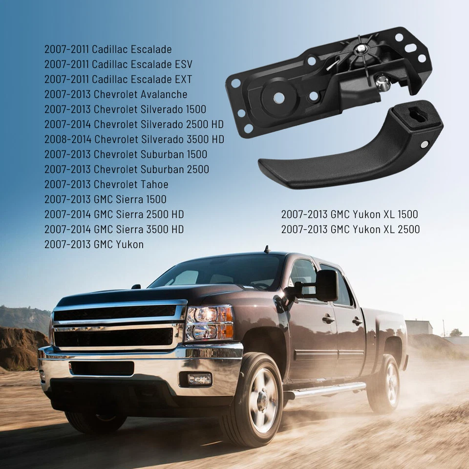 Interior Inside Door Handle Front Left Black For 2007-2011 Cadillac Escalade EXT Foto 3 de 4