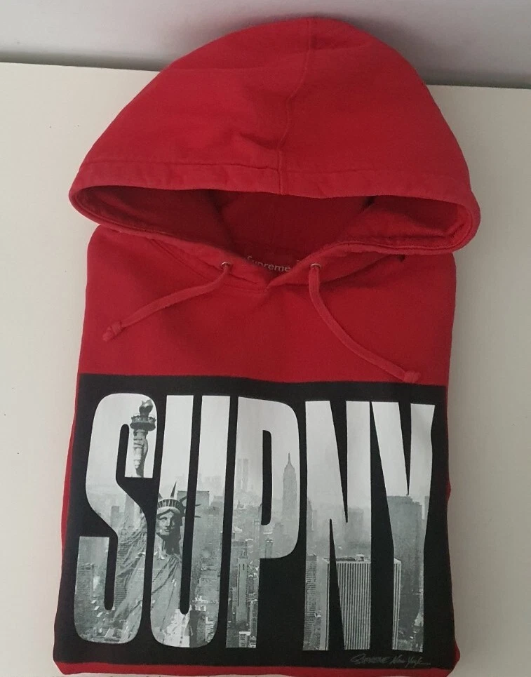 Pull rouge à capuche FW10 Supreme SupNY sweat XL vintage 2010 rare