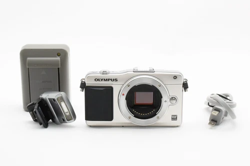 Exc Olympus PenMini E-PM2 Digital Camera Body ShutterCount2635 Silver flash 745