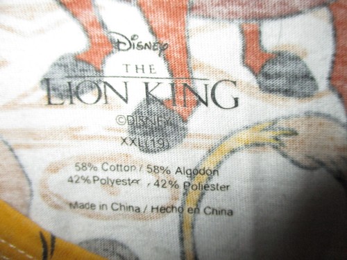 LION KING TANK TOP T SHIRT Simba Nala Disney Pumbaa Timon JUNIORS XXL 2XL (19) - Picture 5 of 5