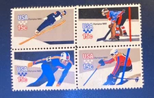 1980 Winter Olympics MNH block of 4 Scott's 1795-98