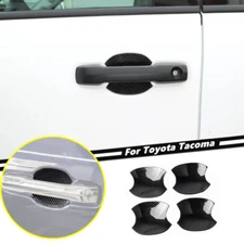 For 2024-2025 Toyota Tacoma Carbon Fiber Side Door Handle Bowl Cup Cover Trim 4P