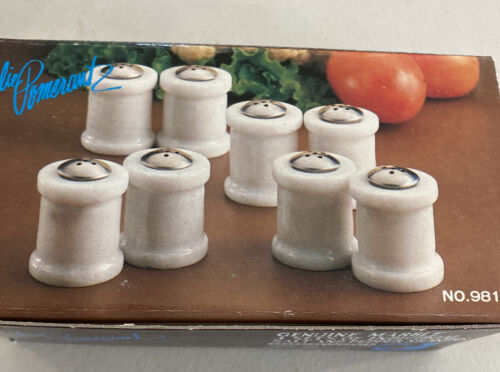 Vintage Goodwood Marble Salt & Pepper Shakers Lot Of 4 Pc. Julie Pomerantz 2 Set - Picture 1 of 8