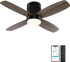 38'' Flush Mount Ceiling Fan with Lights - Remote & App Control Dimmable Comfort
