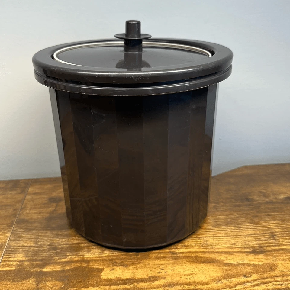 TUPPERWARE Vintage Tupperwear Ice Bucket Insulated Brown 1683-2 - Image 2 of 4