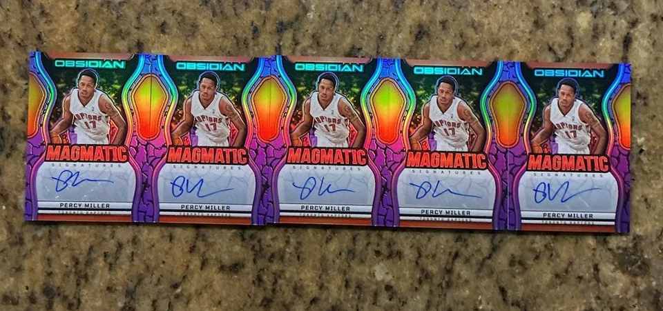 (Lote de 5 tarjetas) 2024-25 Panini Obsidian Percy Miller “MASTER P” Magmatic Auto #/49 Foto 2 de 4