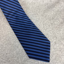Brooks Brothers BFS Silk Neck Tie Blue Black Striped Made in USA 90s