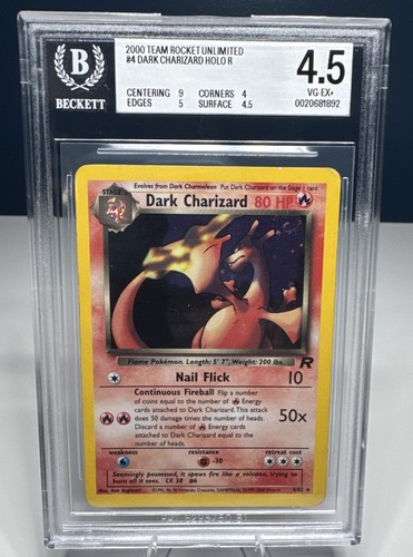 Dark Charizard (Unlimited) graded BGS 4.5 for sale on eBay