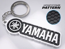 Yamaha Keychain Honeycomb Pattern Logo Key Ring Motorcycle Rider Gift Accessory