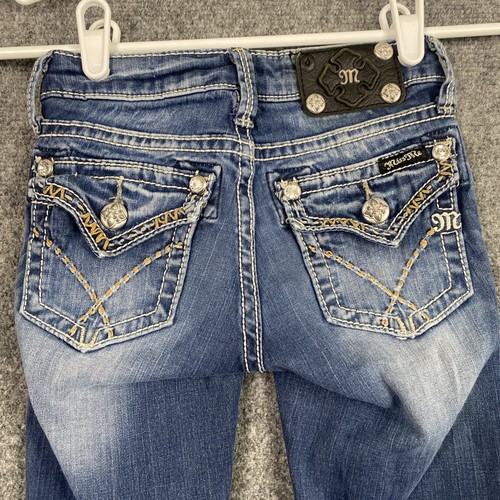 Miss Me Jeans Girls Size 8 Blue Denim Skinny JK5180G11 - Picture 6 of 11