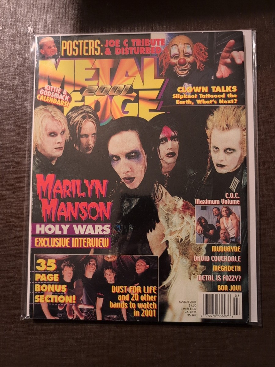 Metal Edge March 2001 Marilyn Manson Cover Joe C Disturbed Posters