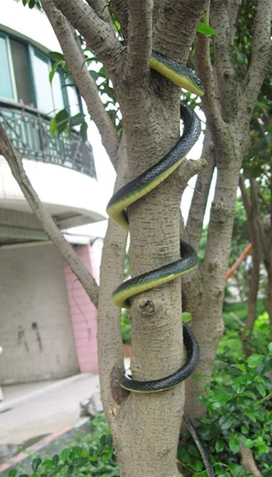 Juguete realista serpiente mamba negra - Truco de goma de 52 pulgadas para el hogar y el jardín Foto 4 de 4