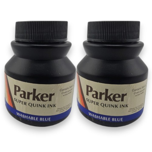 2 NOS Parker Super Quink Ink Washable Blue Encre Super Quick 72ml | eBay