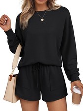 Lounge Sets for Women Sweat Matching Two Piece Short Set Sweatsuits 2 Piece C...