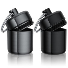 Ear Plug Carrying Case Keychain 2 Pack , Small Waterproof Metal Earplug Case Ear