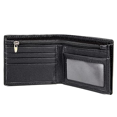 Polare Men's RFID Blocking Cowboy Genuine Natural Crazy Horse Black-Medium