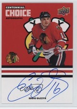 2025 Chicago Blackhawks Centennial Choice Signatures Ed Olczyk Eddie Auto 10no