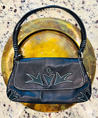 Armani Exchange Women s Black Small Shoulder Bag Magnetic, Lined Pockets, Silver