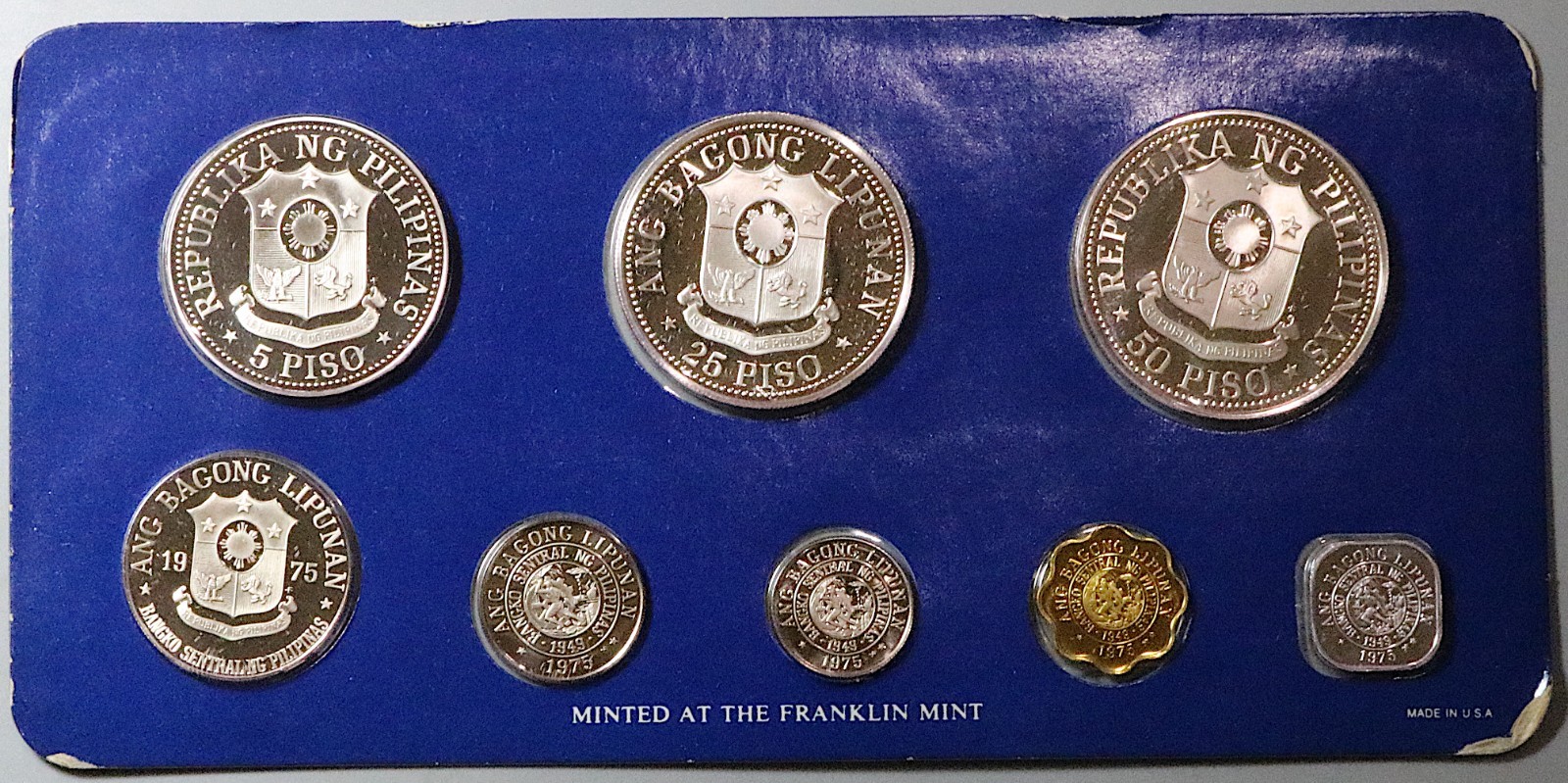 1975 Philippines Proof Set 2 Silver Coins 1.22 Oz Box COA (25080301R)