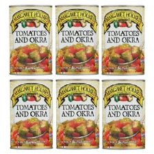 (6 CANS) Margaret Holmes Southern Style Tomatoes and Okra 14.5 oz Cans