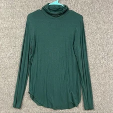 Old Navy Luxe Turtleneck Womens M Long Sleeve Lightweight Green Layering Tee